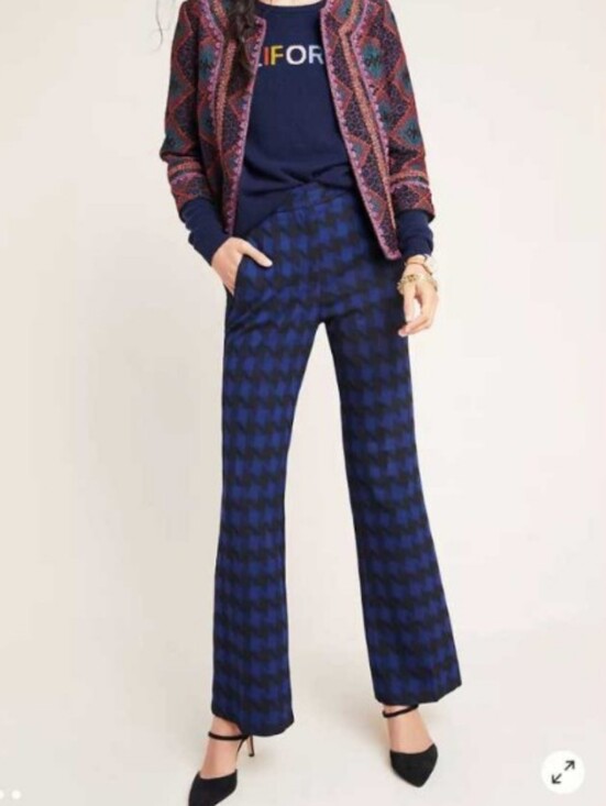 Anthropologie Pants - Anthropologie Wiley Windowpane Boot Cut Trousers